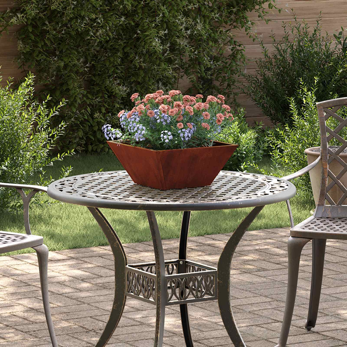Vidaxl plantenbak 5 st roestkleurig 35 x 35 x 15 cm weervast staal