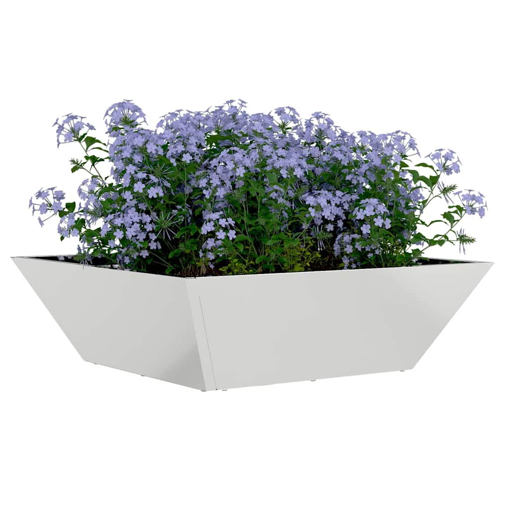Vidaxl tuin bloempot zilver 50 x 50 x 15 cm gegalvaniseerd staal