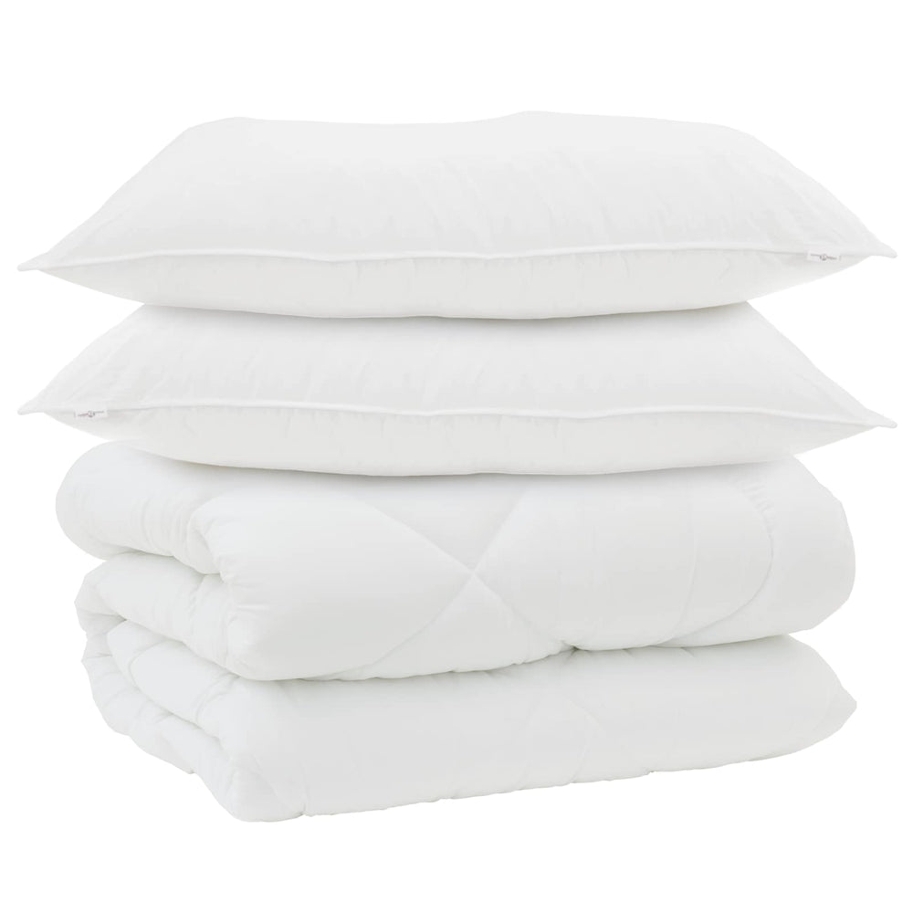 Vidaxl winter dekbed met kussen 3 pcs wit microvezel