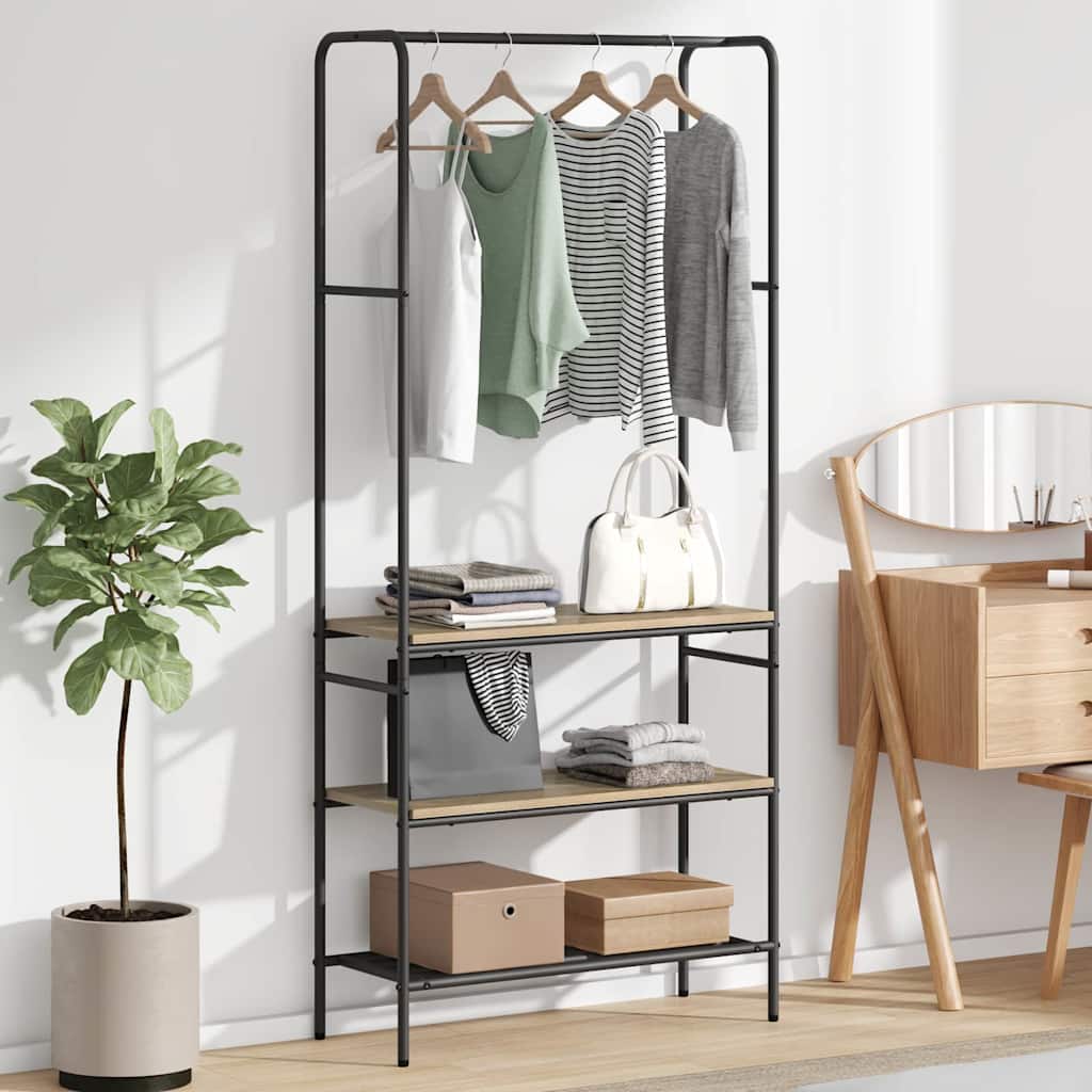 Vidaxl kledingrek sonoma eiken 77 x 30 x 171 cm bewerkt hout