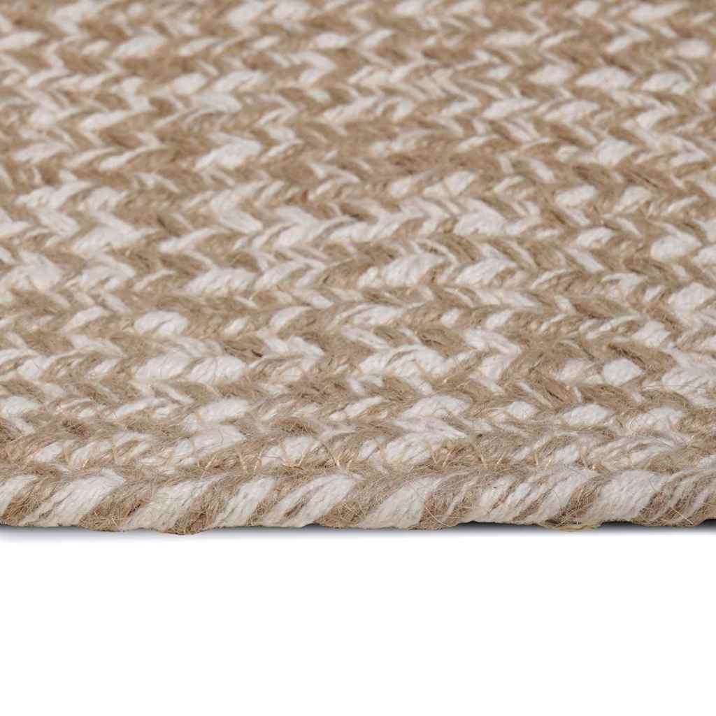 Vidaxl vloerkleden rechthoekig natuurlijk en wit 160 x 230 cm jute