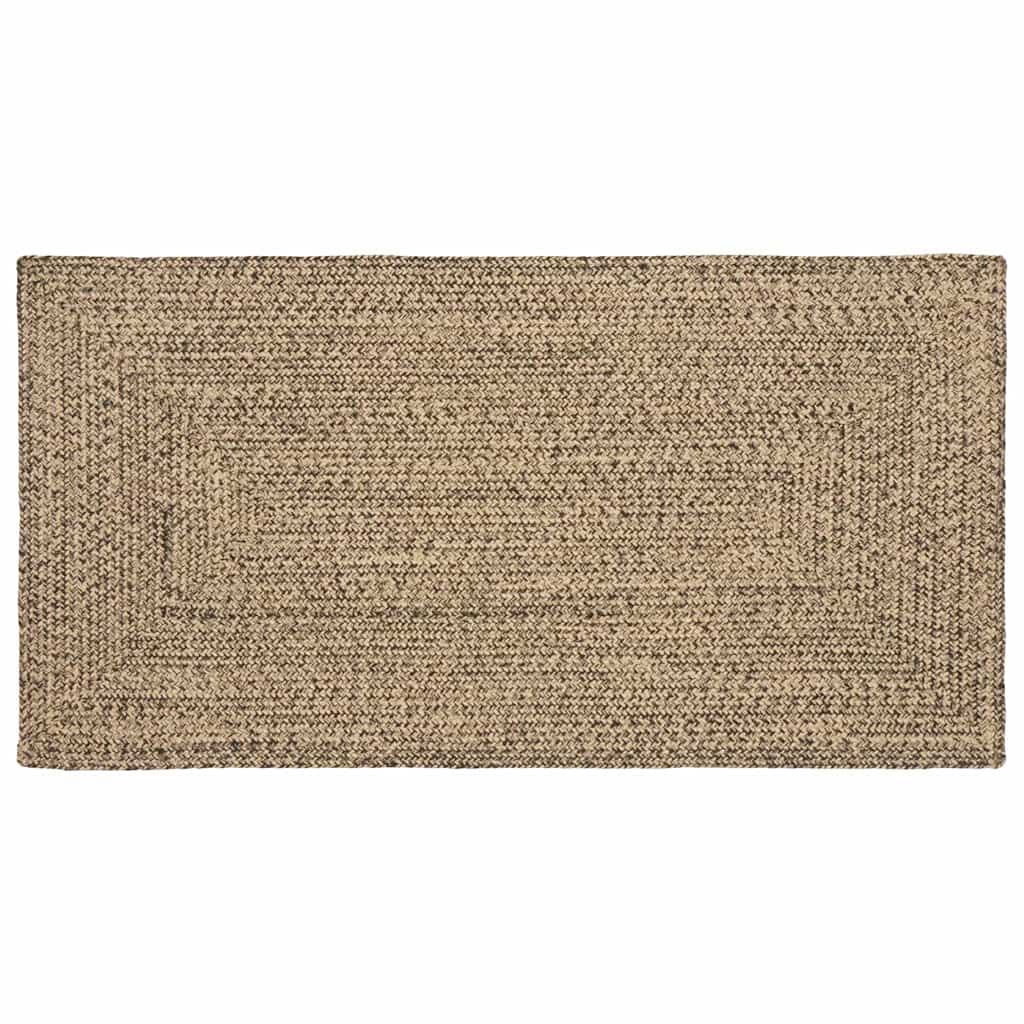 Vidaxl vloerkleden rechthoekig natuurlijk en zwart 80 x 150 cm jute