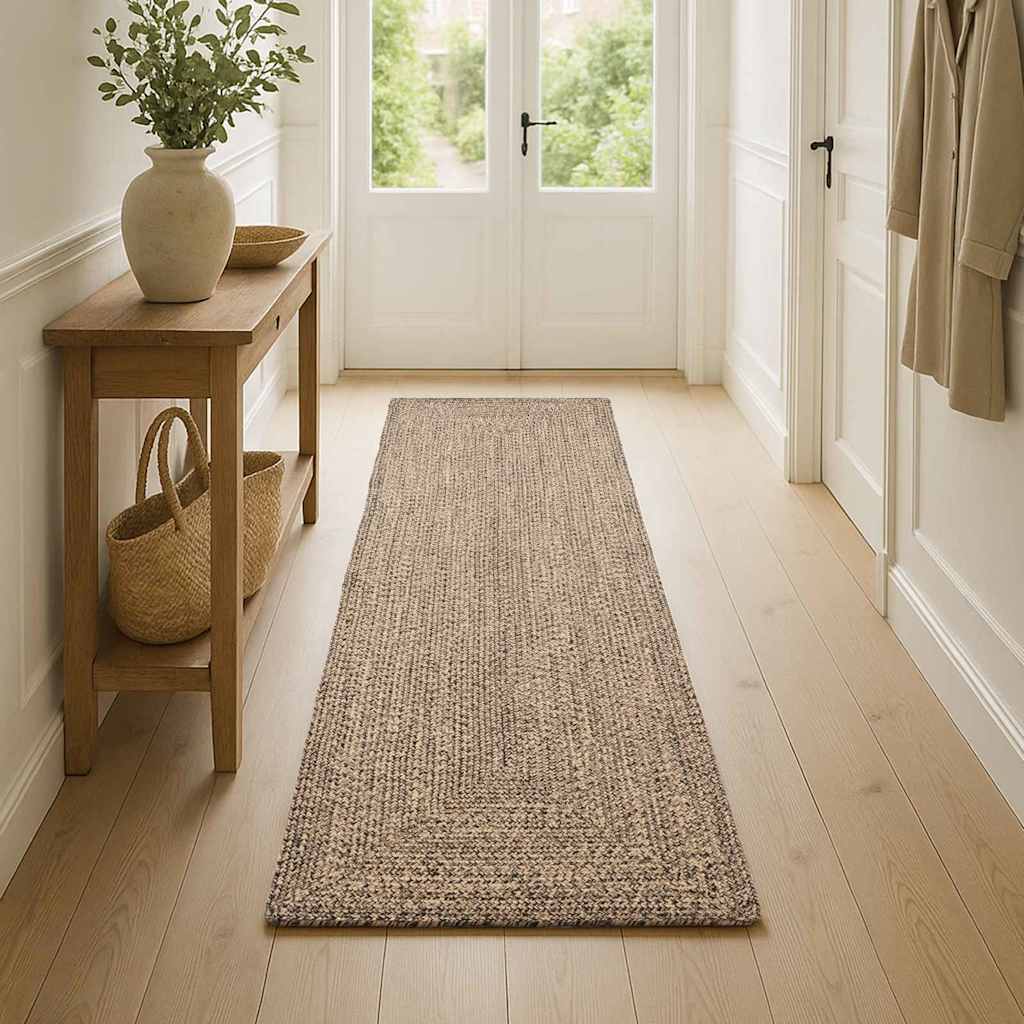 Vidaxl vloerkleden rechthoekig natuurlijk en zwart 80 x 150 cm jute