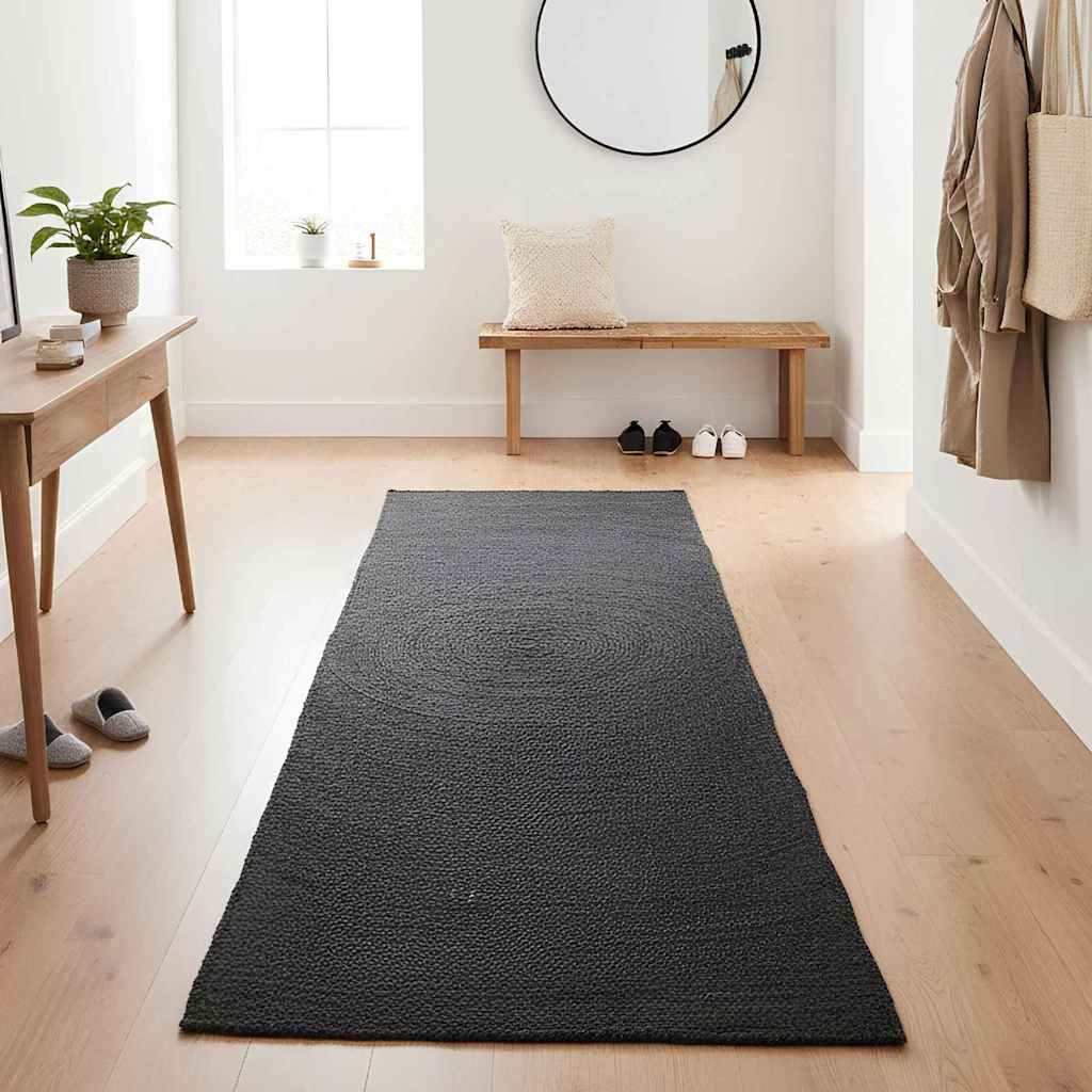 Vidaxl vloerkleden rechthoekig donkergrijs 60 x 200 cm jute