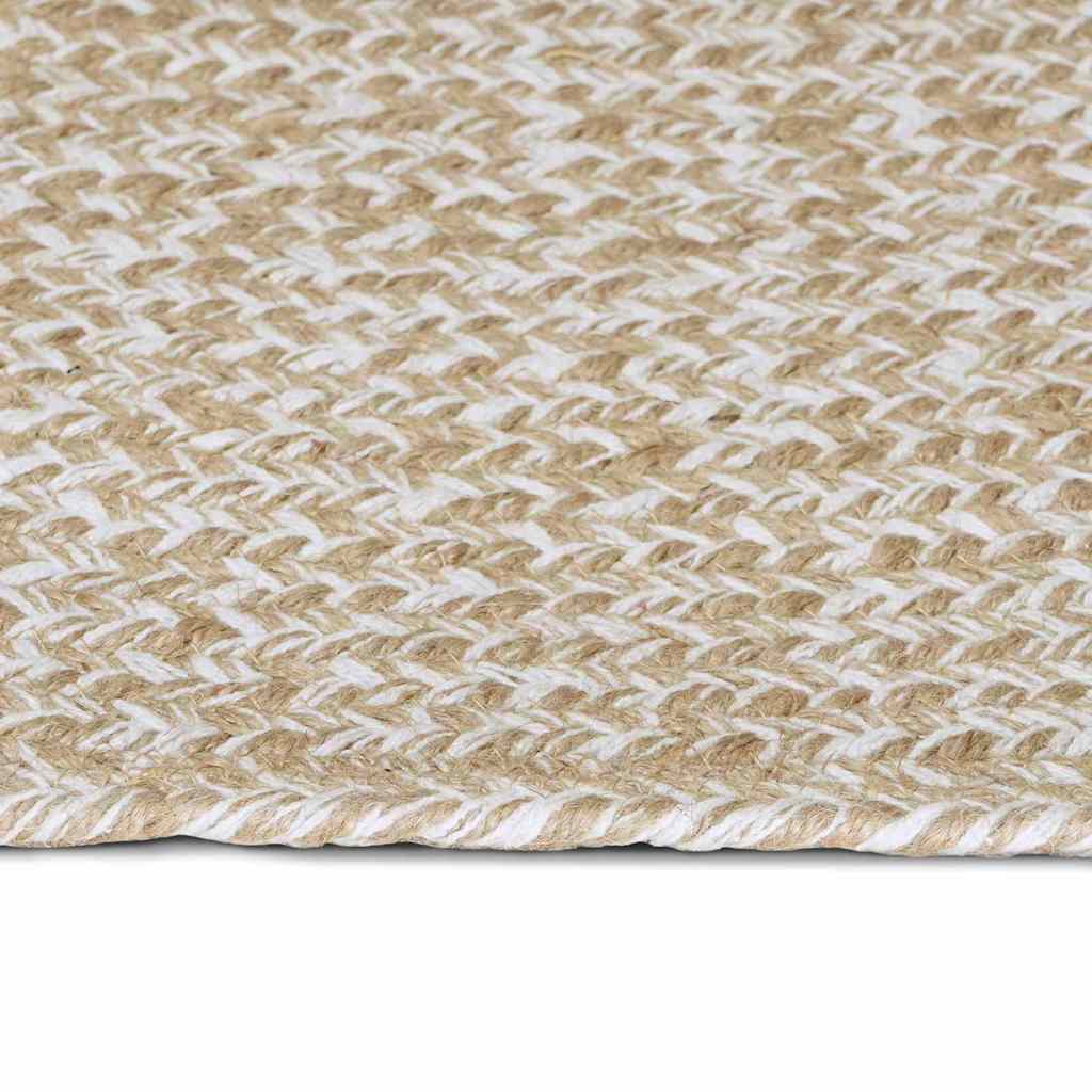 Vidaxl vloerkleden vierkant natuurlijk en wit 200 x 200 cm jute