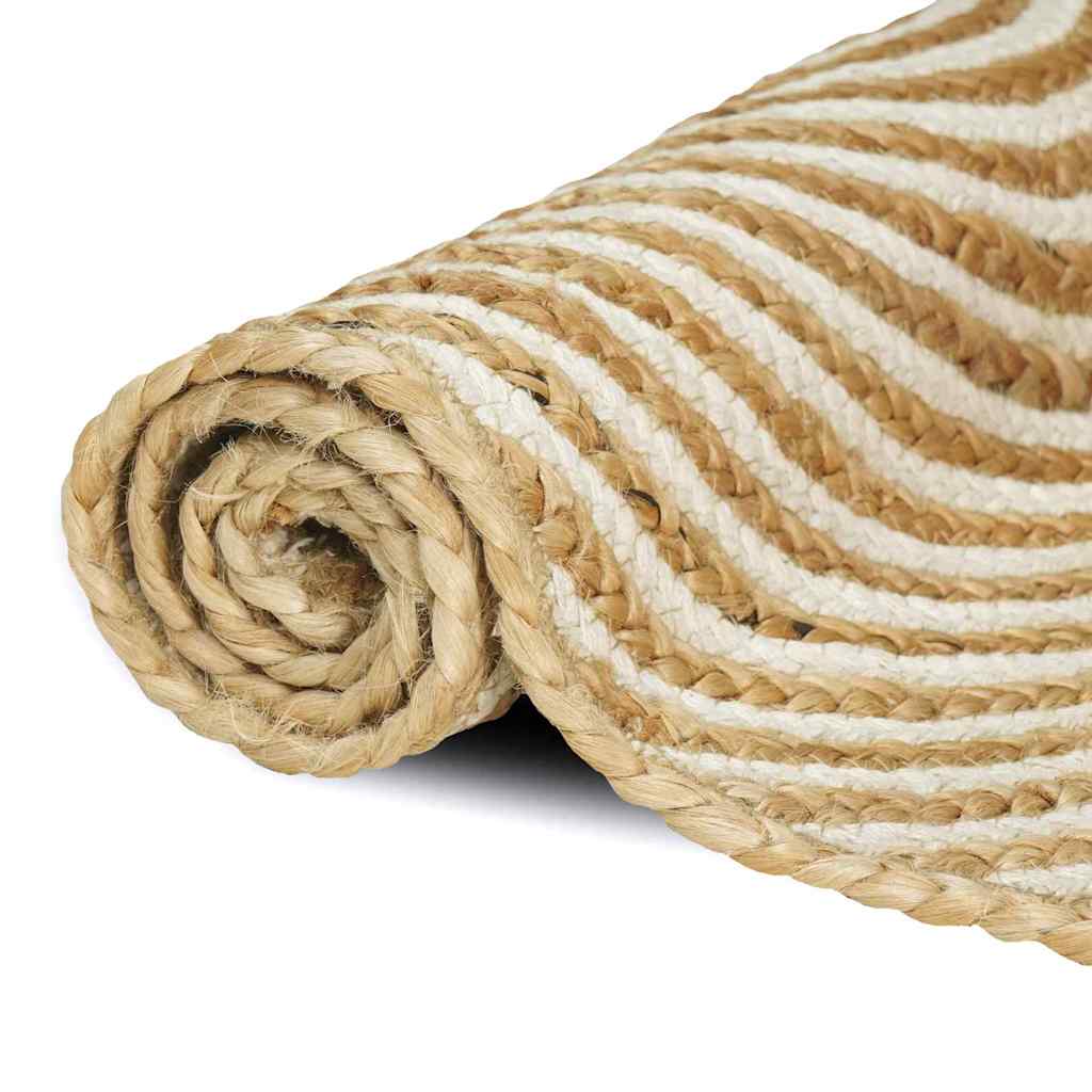 Vidaxl vloerkleed natuurlijk en wit 60 x 300 cm jute