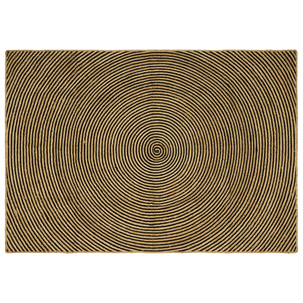 Vidaxl vloerkleed natuurlijk en zwart 160 x 230 cm jute