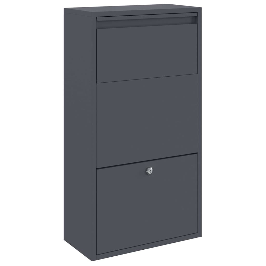 Vidaxl pakket inwerp box met opslag antraciet 44 x 22 x 82 cm staal