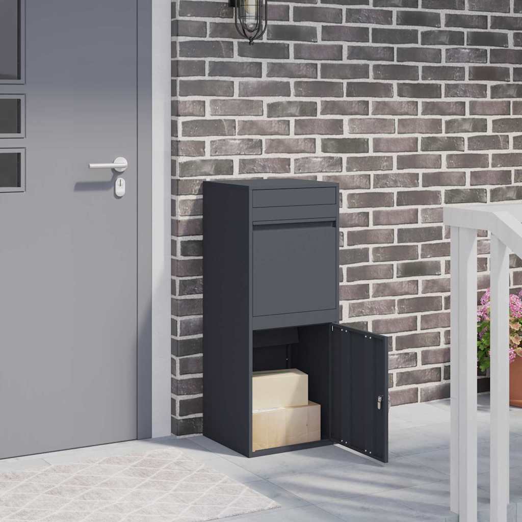 Vidaxl pakket inwerp box met opslag antraciet 41 x 38 x 103 cm staal