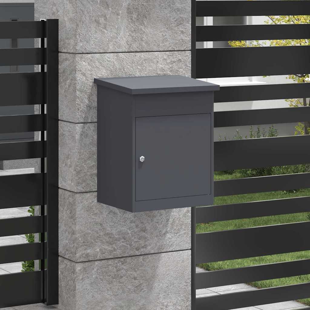 Vidaxl pakket inwerp box met opslag antraciet 47,5 x 38 x 59 cm staal