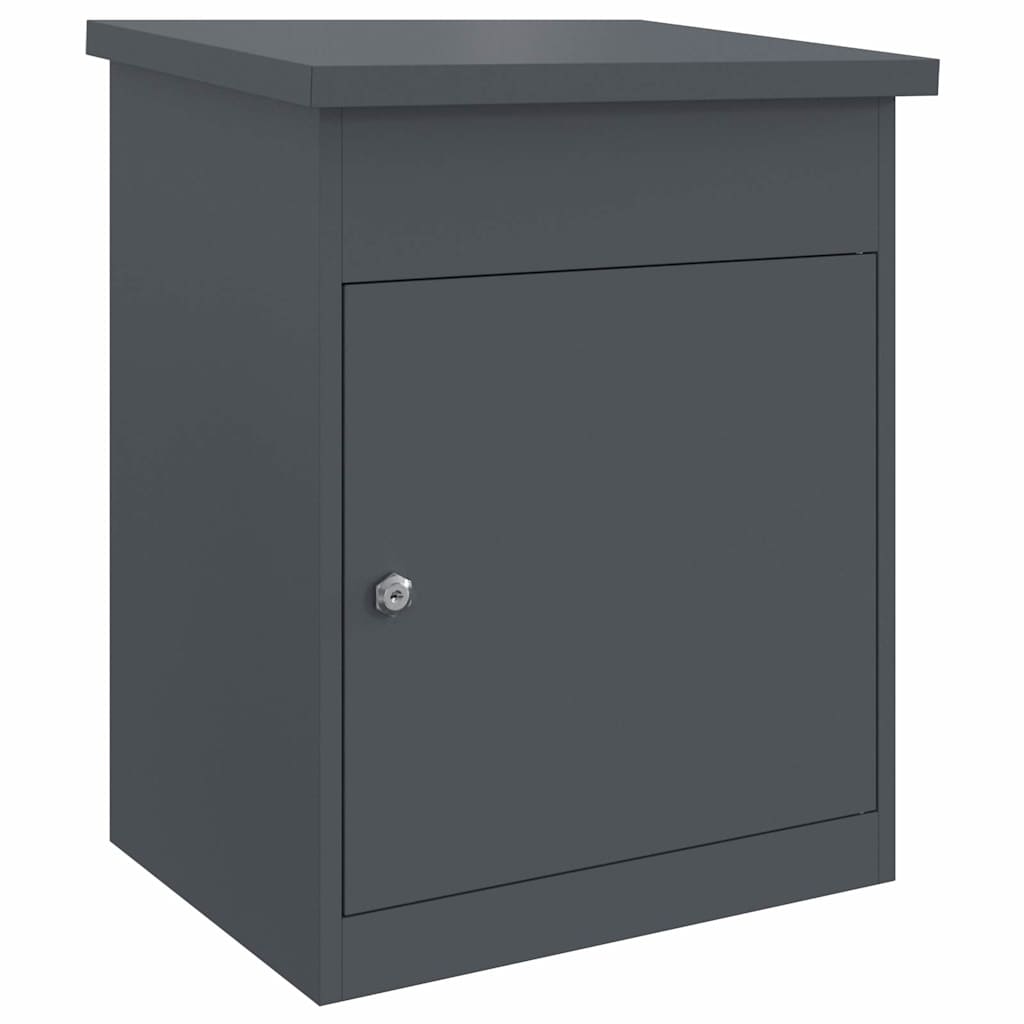 Vidaxl pakket inwerp box met opslag antraciet 47,5 x 38 x 59 cm staal