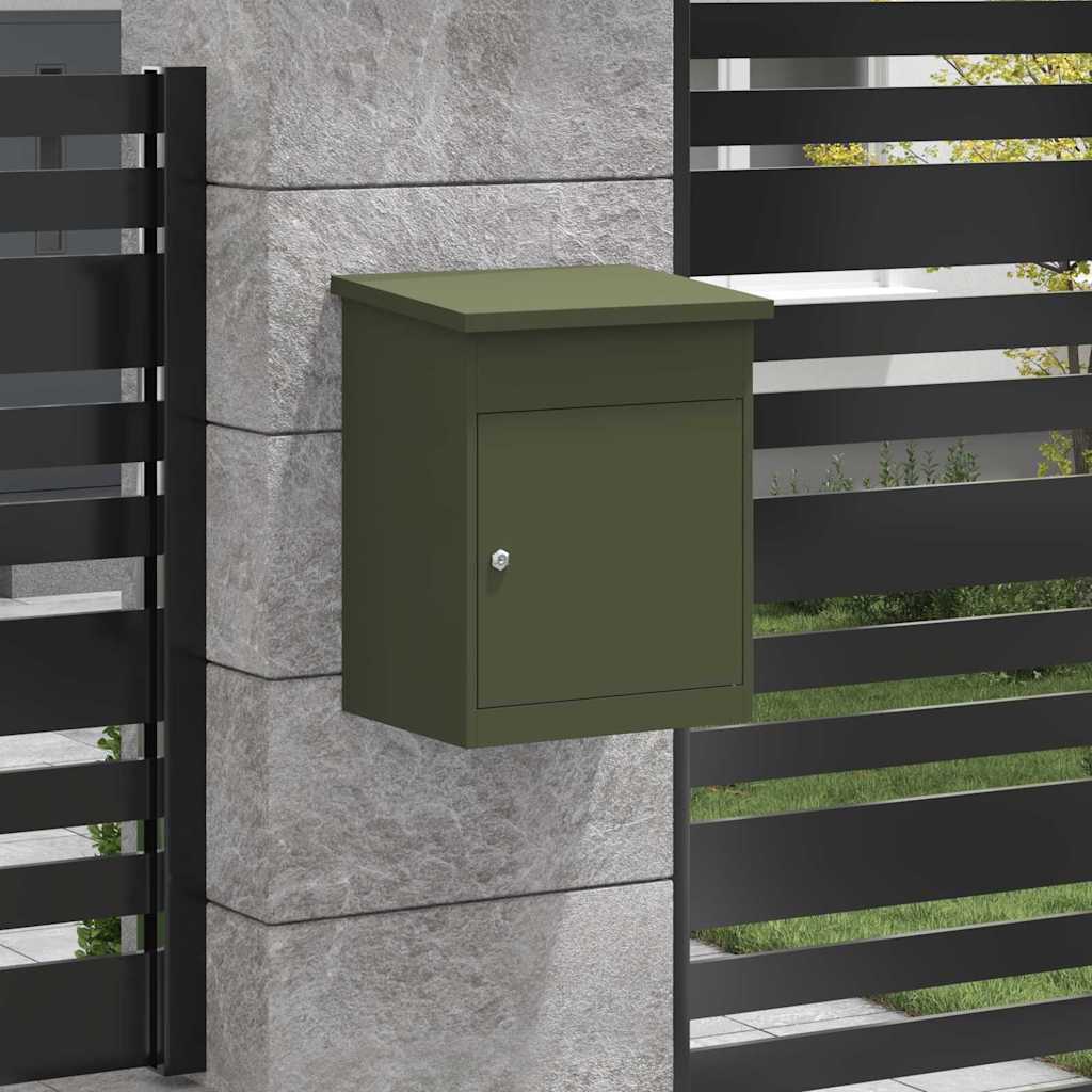 Vidaxl pakket inwerp box met opslag olijfgroen 47,5 x 38 x 59 cm staal