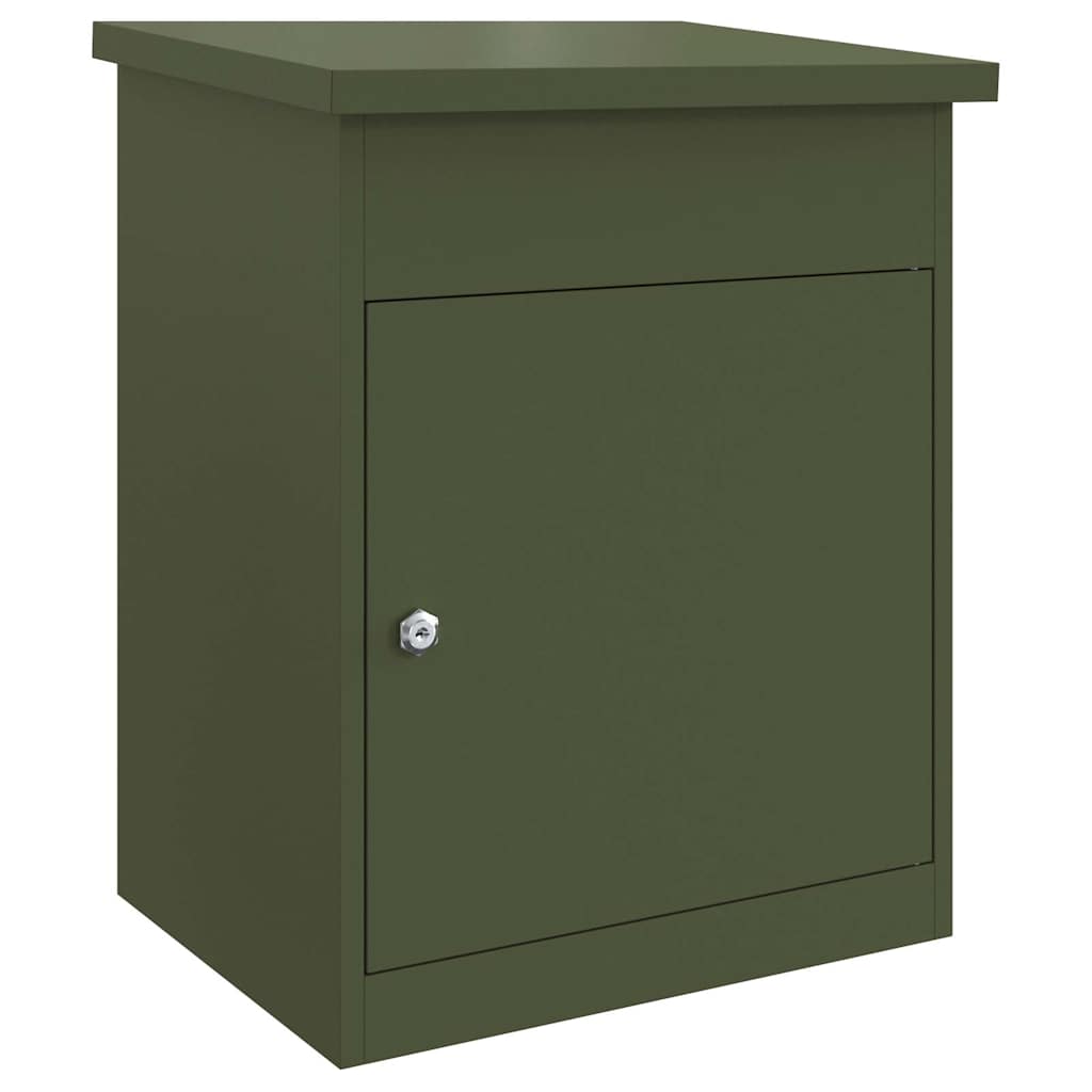 Vidaxl pakket inwerp box met opslag olijfgroen 47,5 x 38 x 59 cm staal