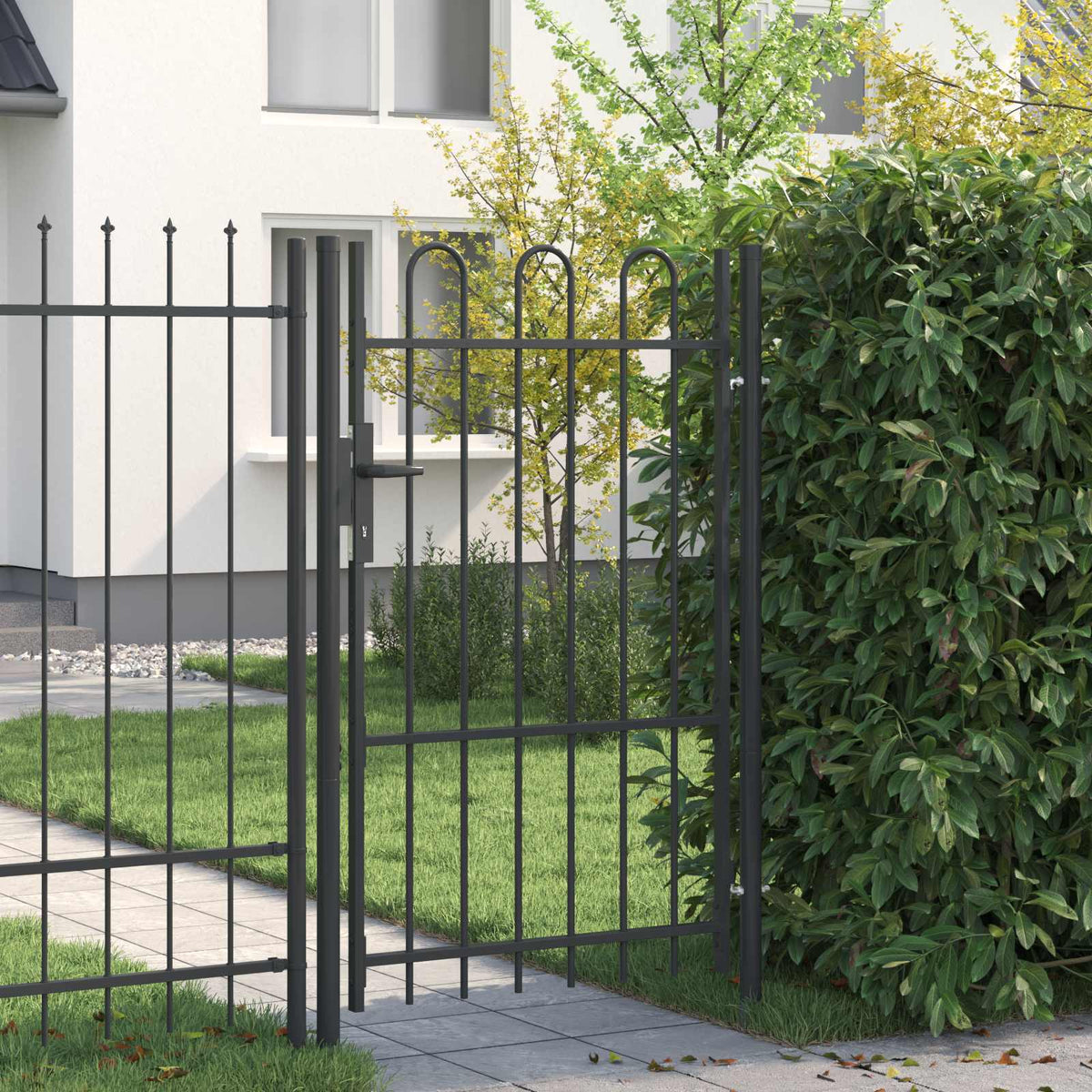 Vidaxl hekpoort boxtel 103 x 200 cm gepoedercoat staal grijs