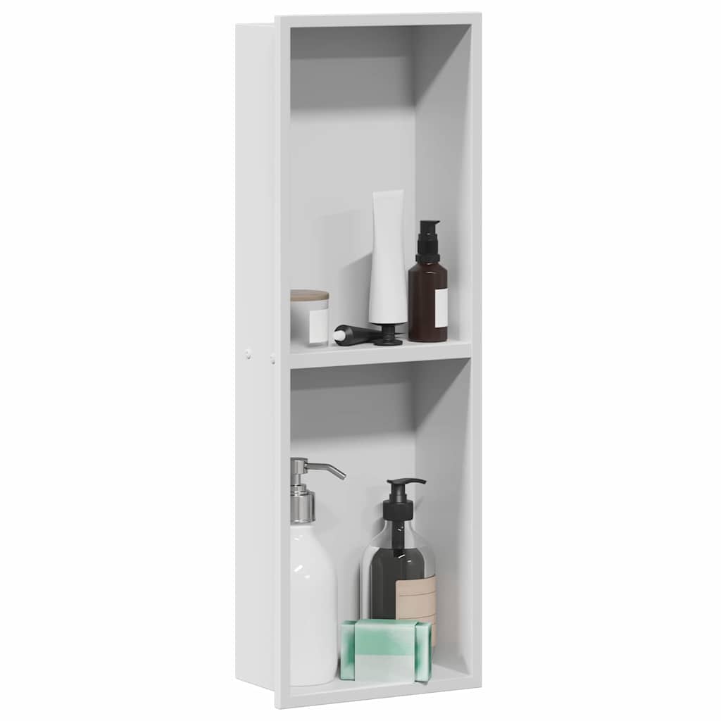 Vidaxl douche niche wit 60 x 20 x 9,5 cm roestvrij staal