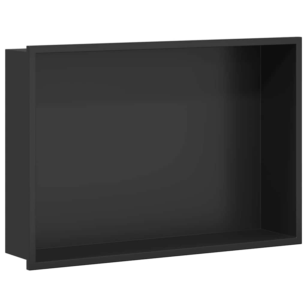 Vidaxl douche niche zwart 45 x 30 x 9,5 cm roestvrij staal