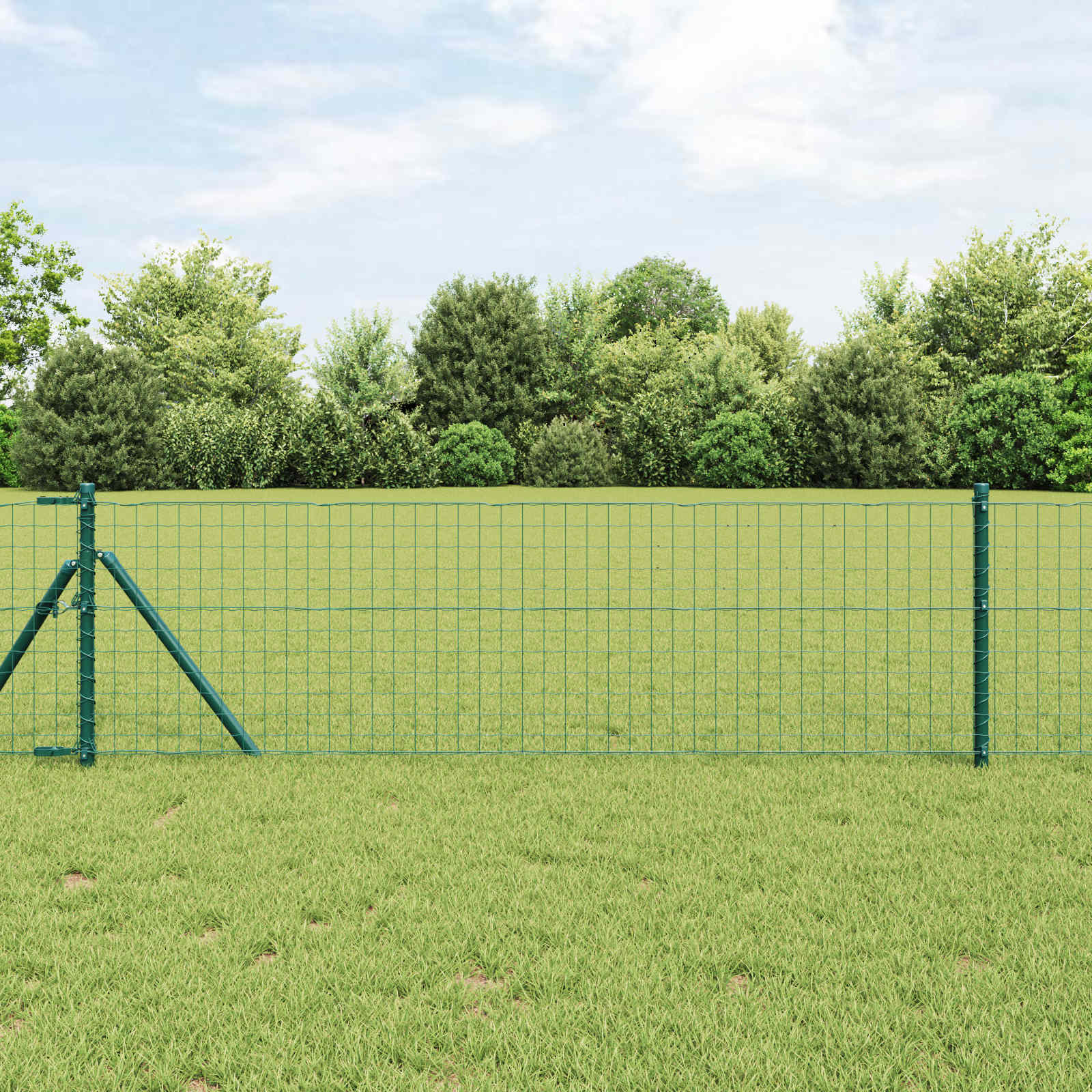 Vidaxl afrasteringspaal 12 pcs groen 80 cm poedergecoat staal