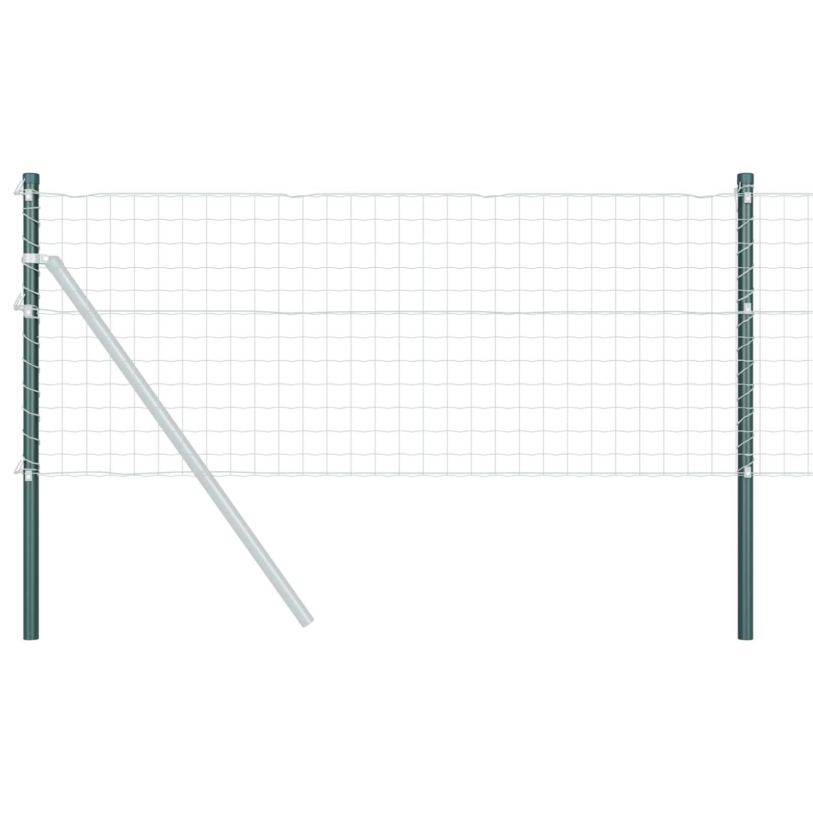 Vidaxl afrasteringspaal 2 pcs groen 120 cm poedergecoat staal
