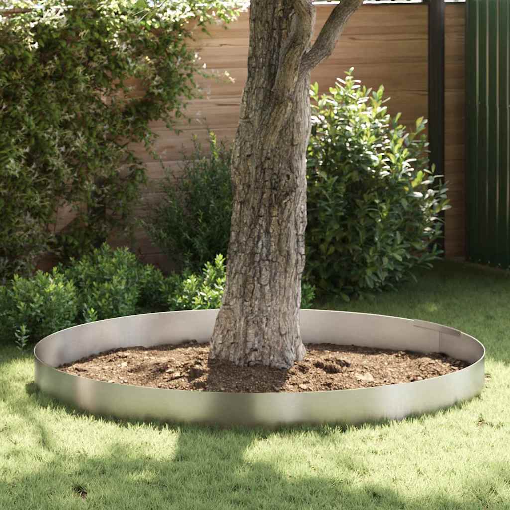 Vidaxl tuinrand zilver 450 x 0.05 x 15 cm roestvrij staal