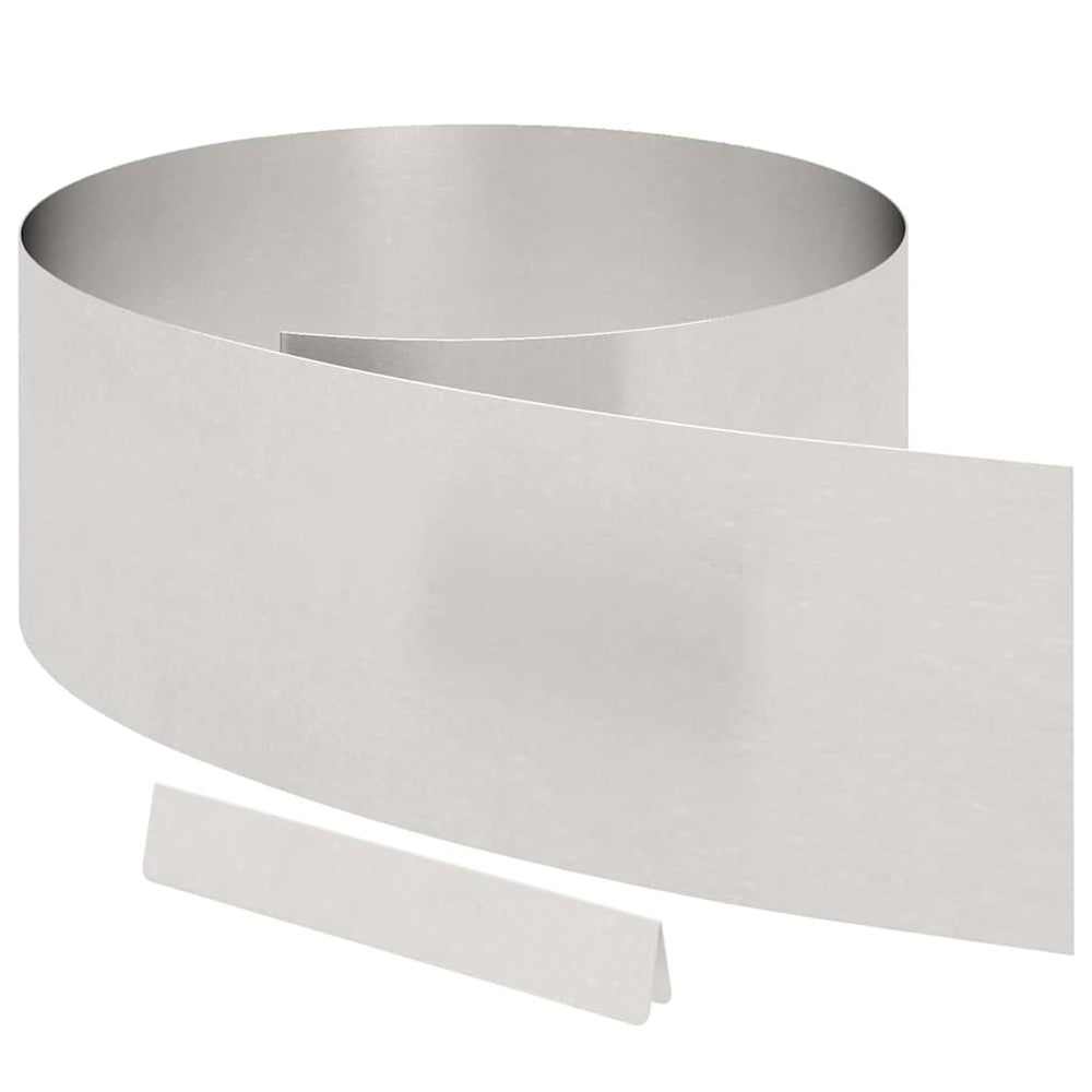 Vidaxl tuinrand zilver 450 x 0.05 x 15 cm roestvrij staal