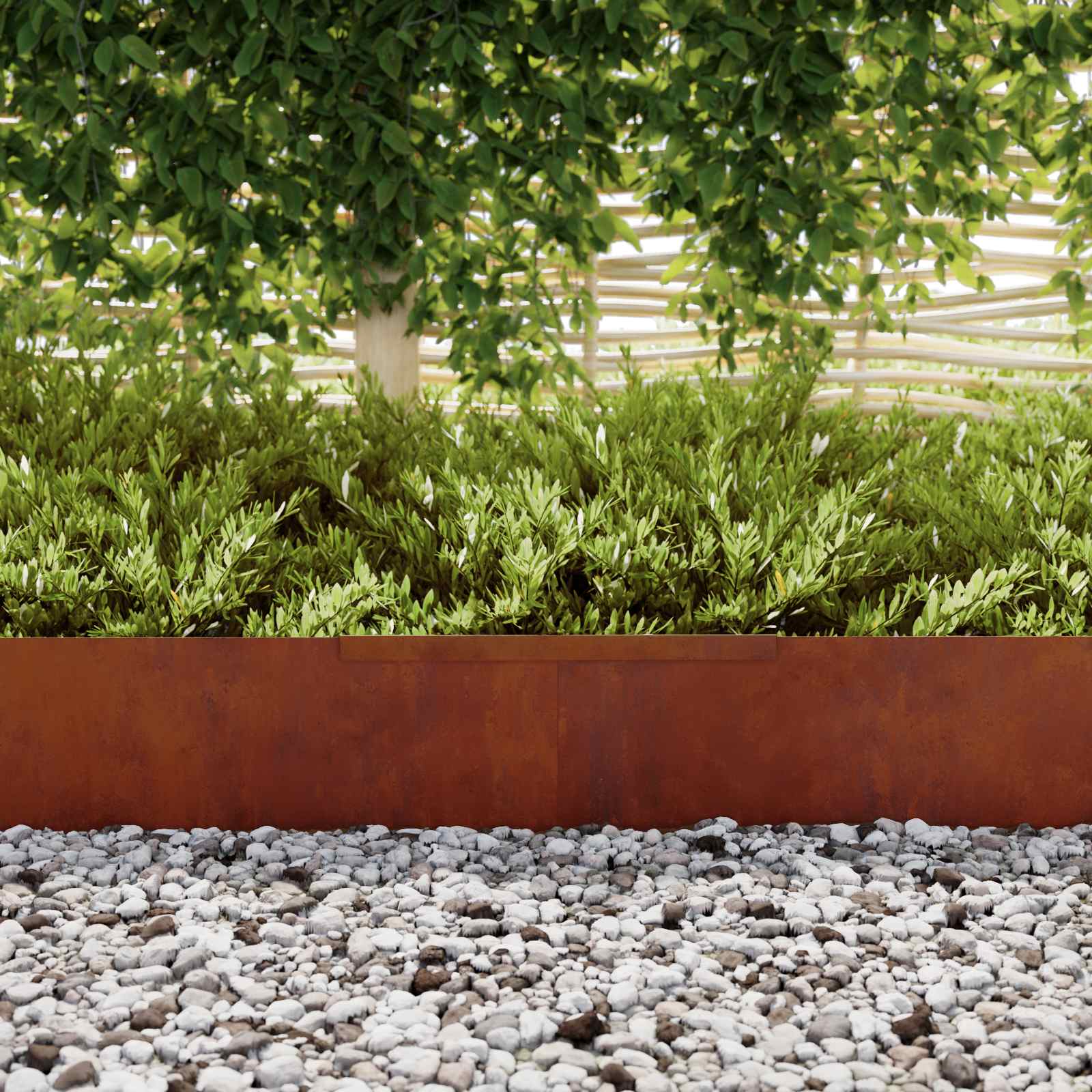 Vidaxl tuinrand roestig 450 x 0.05 x 15 cm cortenstaal