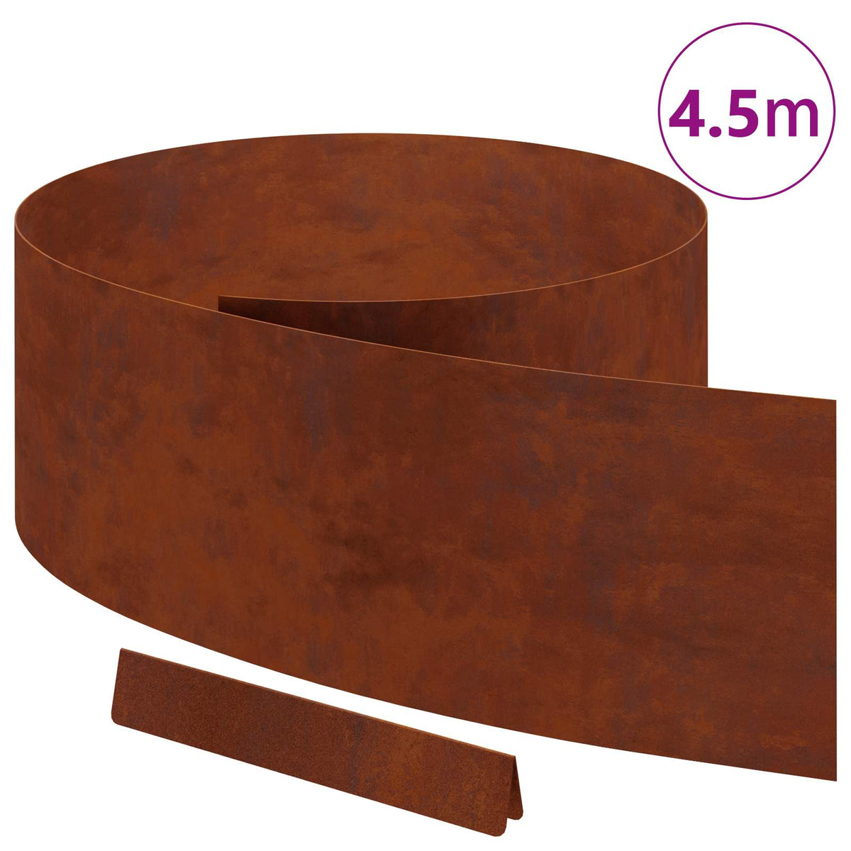Vidaxl tuinrand 450 x 25 cm weervast staal roestig
