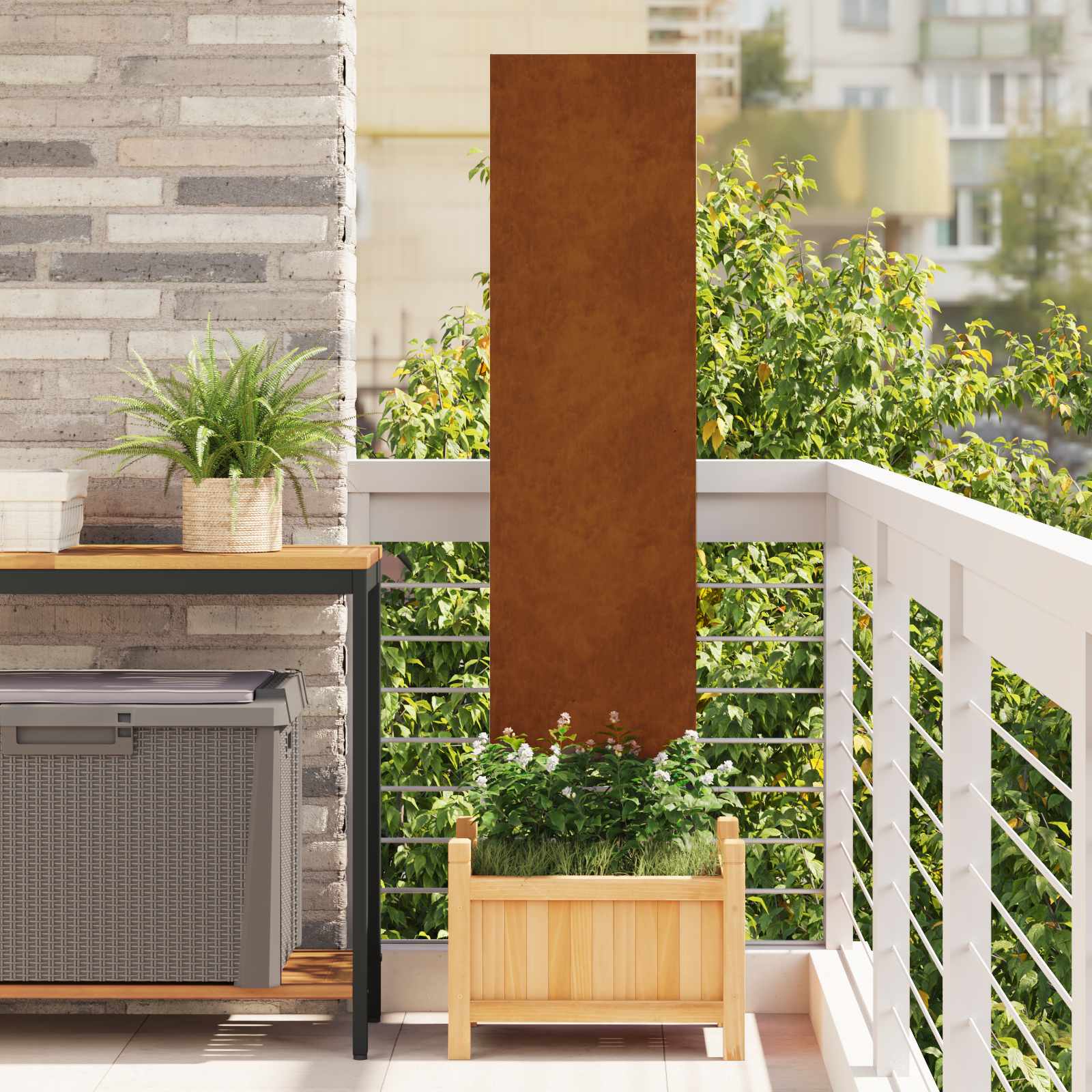 Vidaxl tuin privacy screen fretwerk roestig 32 x 140 cm cortenstaal