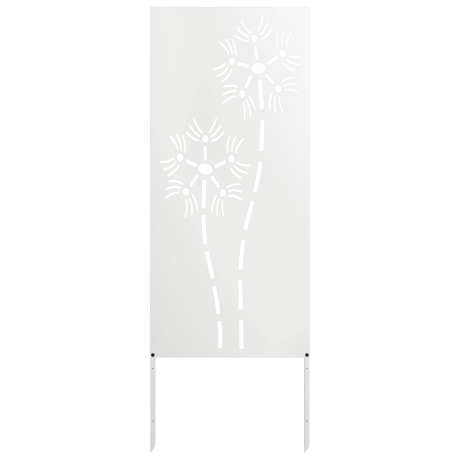 Vidaxl tuin privacy screen fretwerk wit 50 x 140 cm koudgewalst staal