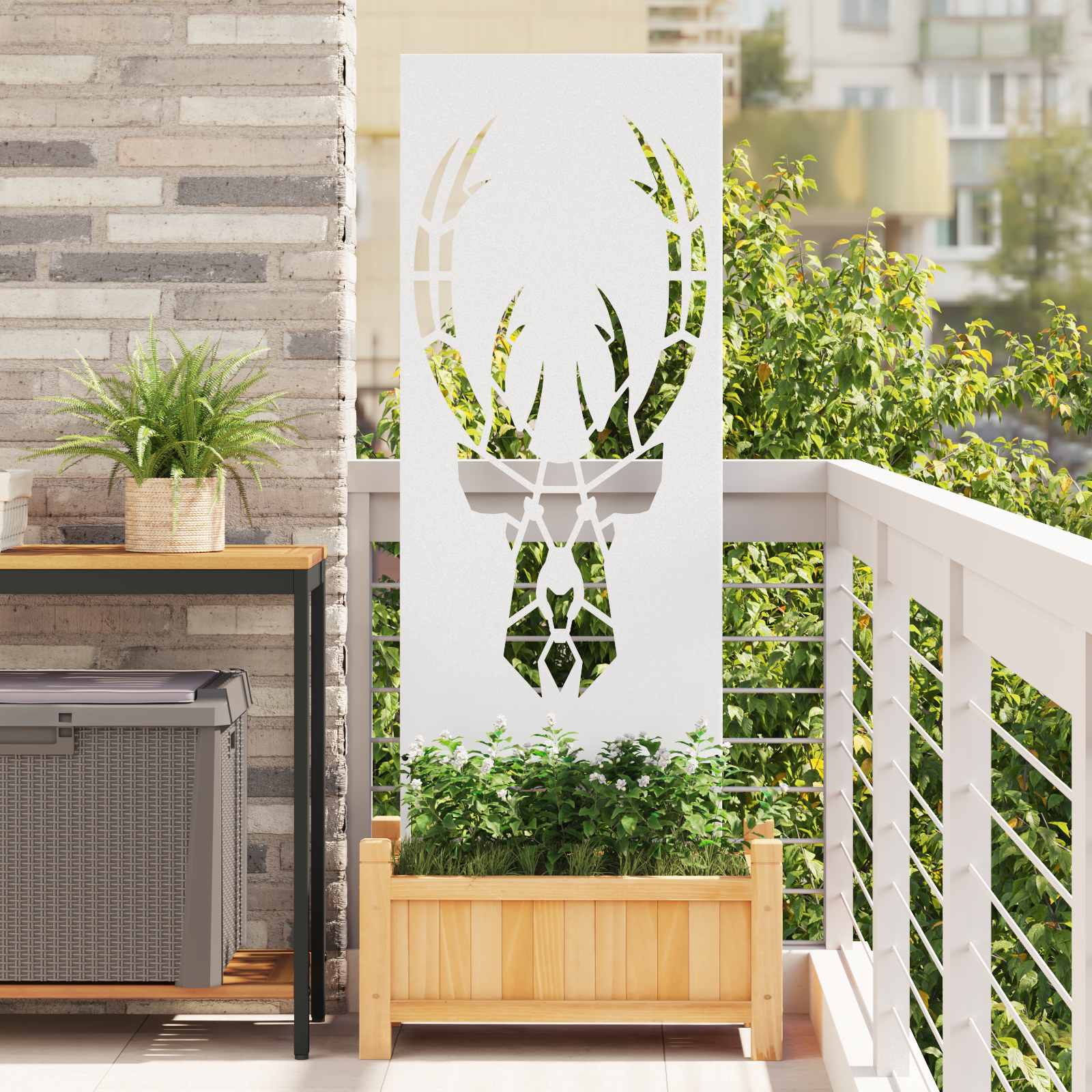 Vidaxl tuin privacy screen wit 50 x 140 cm koudgewalst staal