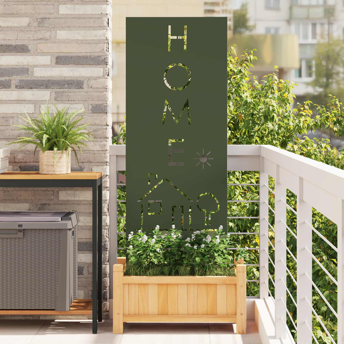 Vidaxl tuin privacy screen olijfgroen 50 x 140 cm koudgewalst staal