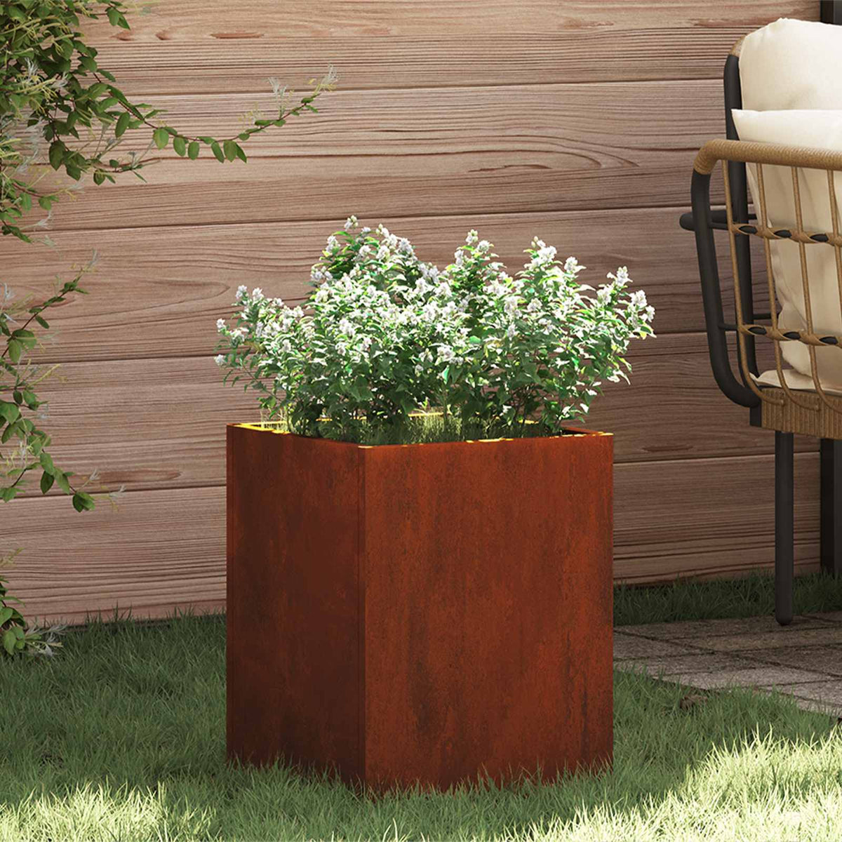 Vidaxl plantenbak roestig 32 x 32 x 40 cm cortenstaal