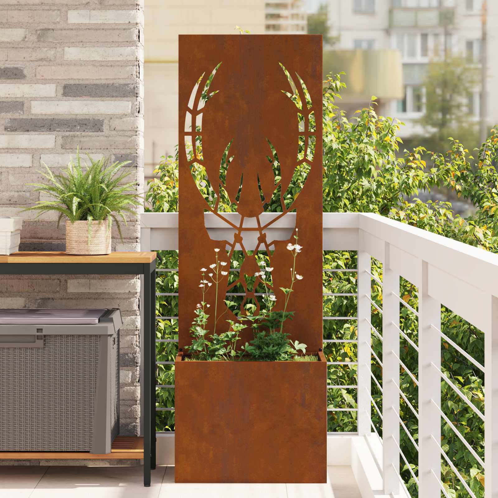 Vidaxl tuin privacy screen roestig 50 x 32 x 150 cm cortenstaal