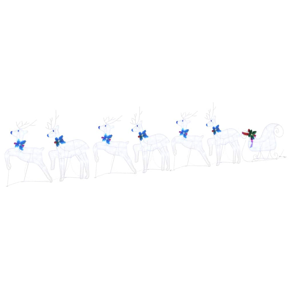 Vidaxl led rendieren 7 st wit 43 x 18 x 66 cm stof