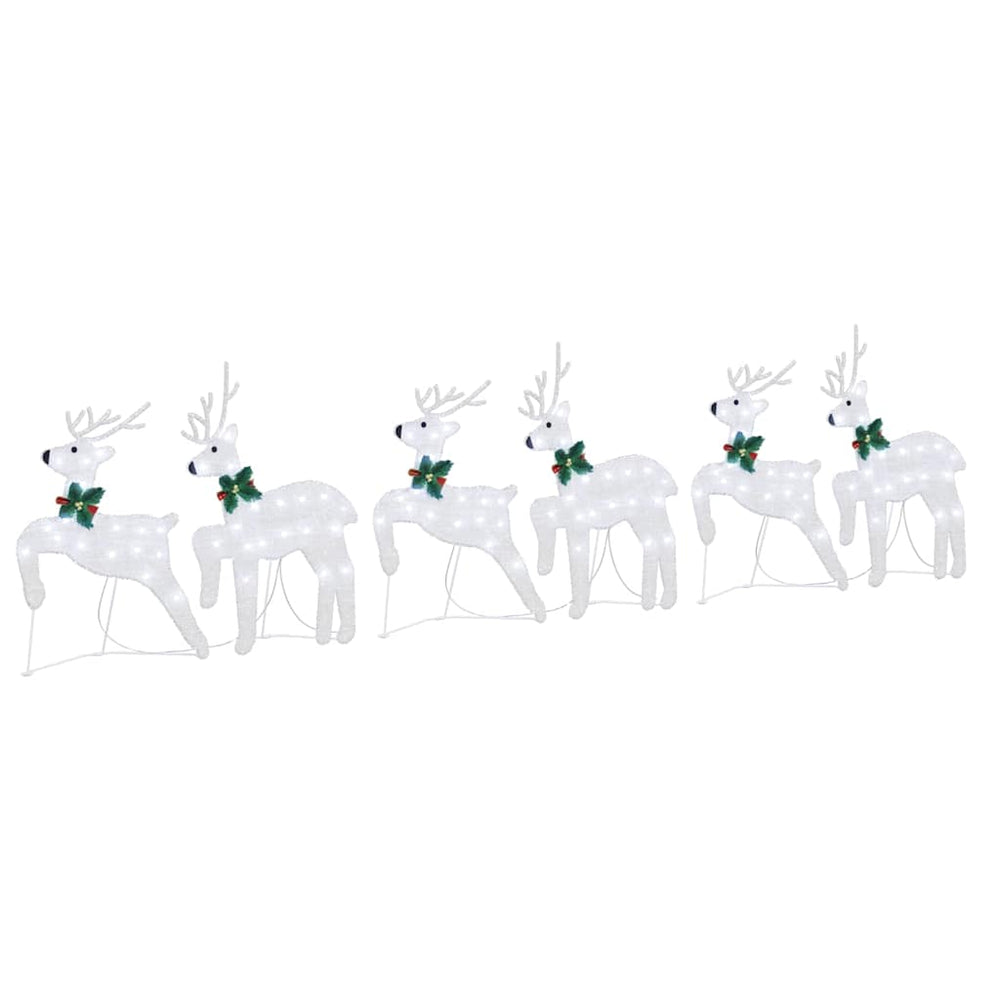 Vidaxl led rendieren 6 st zilver 45 x 19 x 65 cm stof