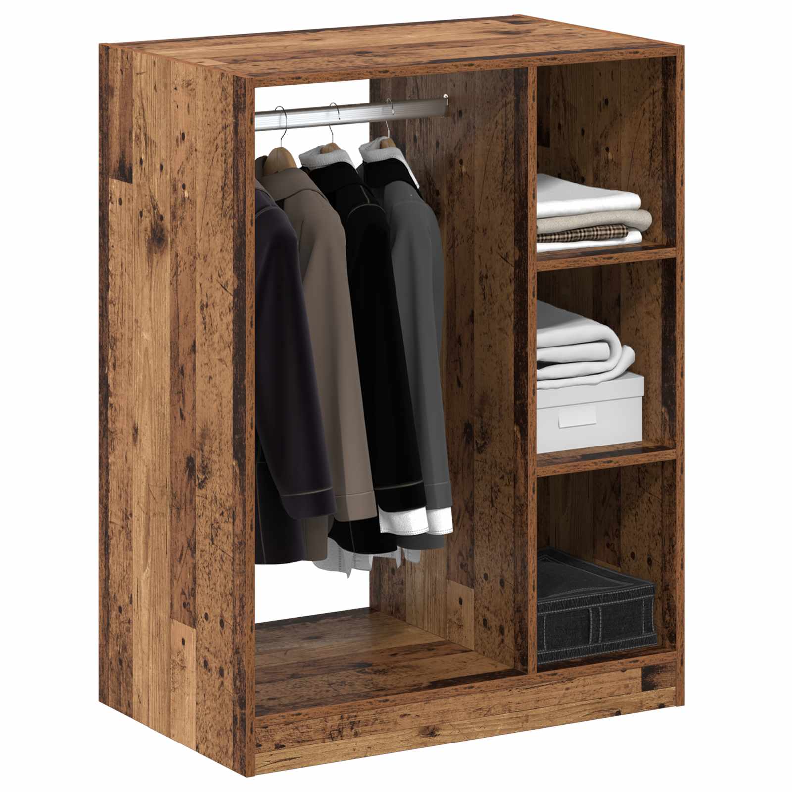 Vidaxl kledingkast oud hout 77 x 48 x 102 cm bewerkt hout