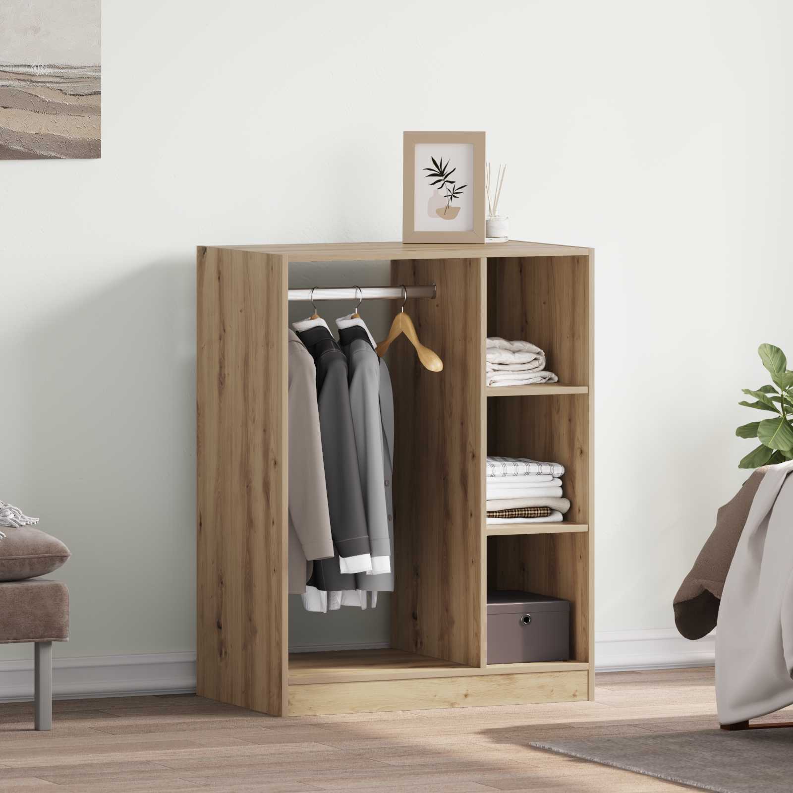 Vidaxl kledingkast artisanaal eiken 77 x 48 x 102 cm bewerkt hout