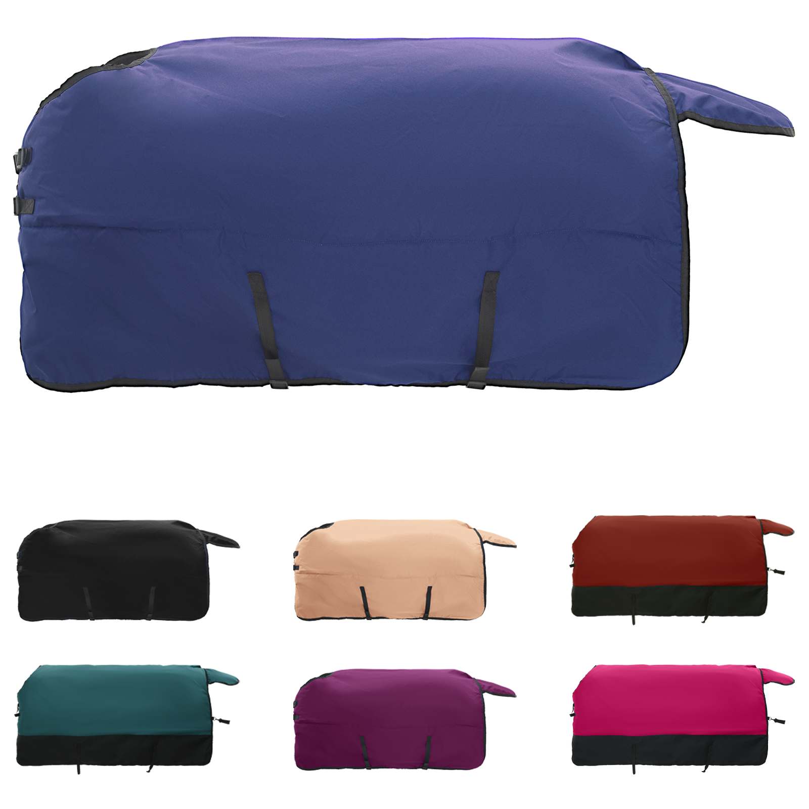 Vidaxl paardendeken donkergroen en zwart 125 cm polyester