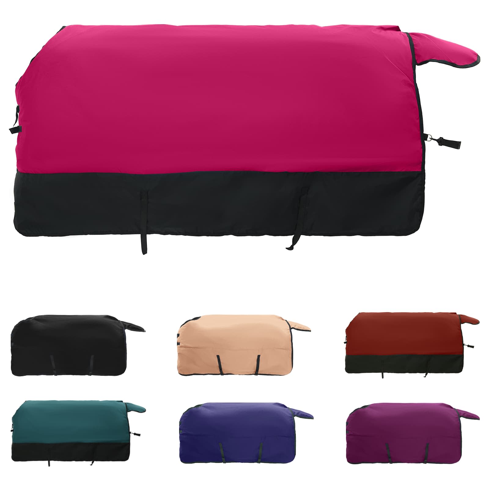 Vidaxl paardendeken roze en zwart 95 cm polyester