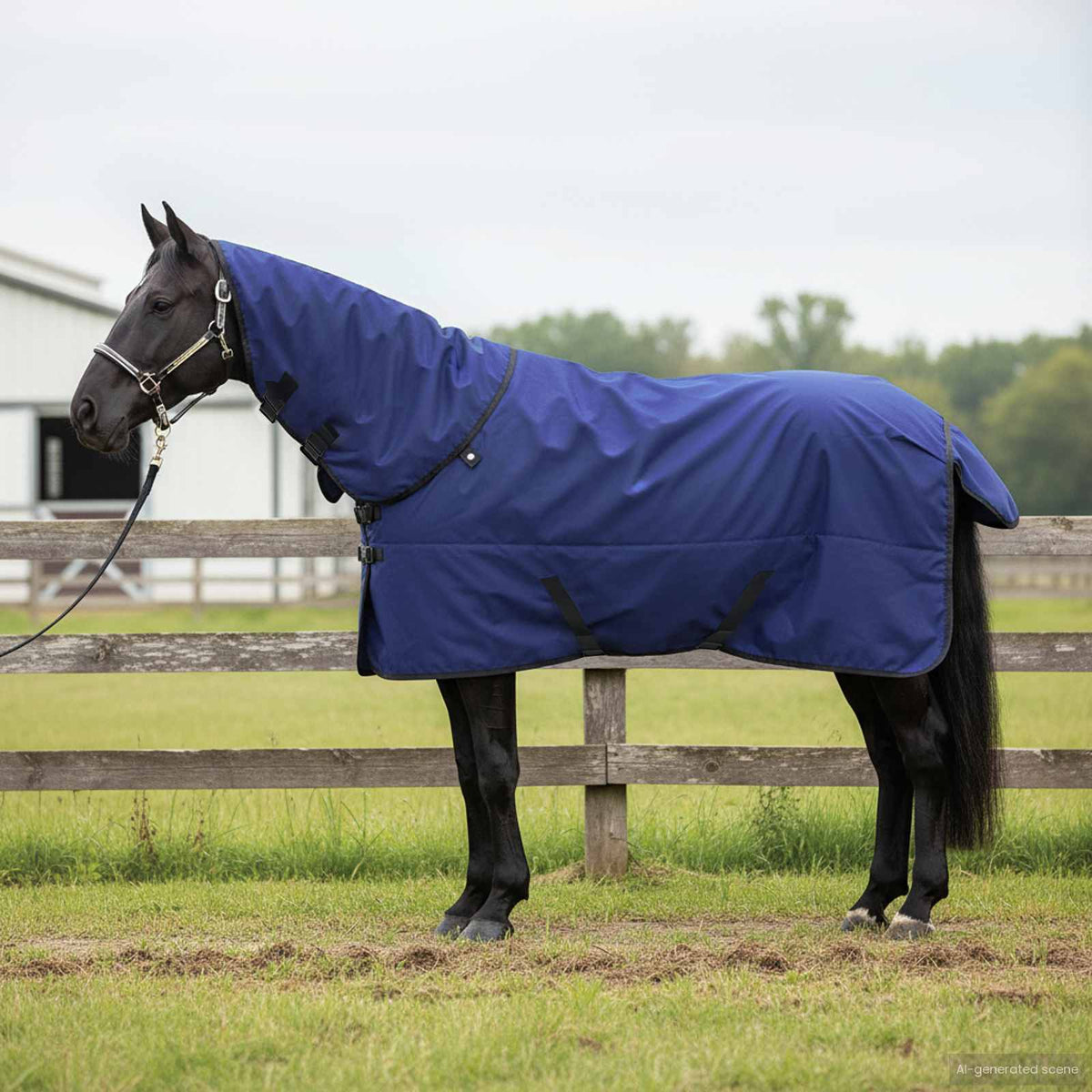 Vidaxl paardendeken volle marineblauw 135 cm polyester
