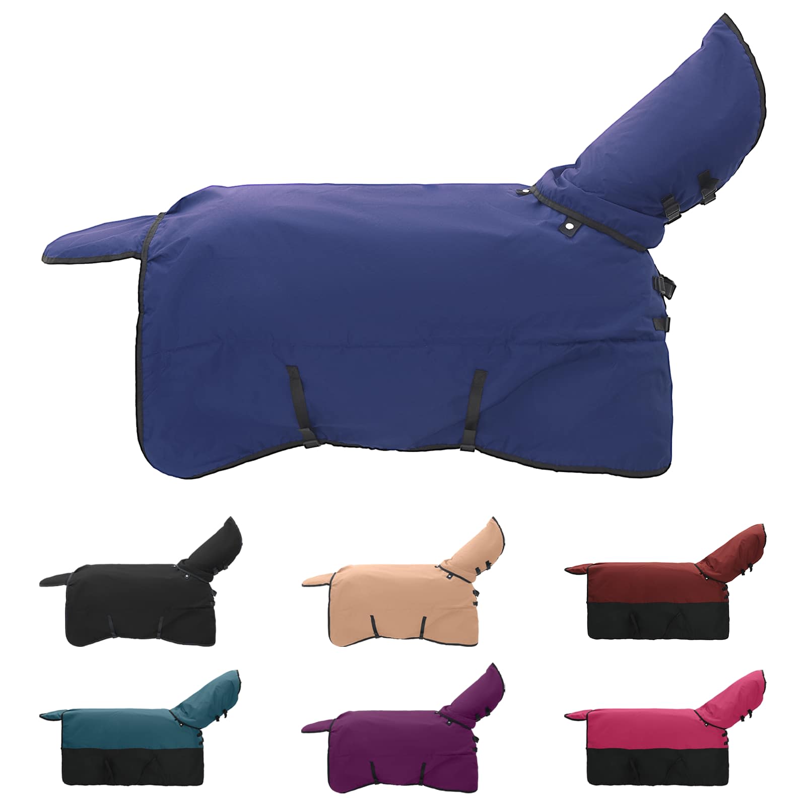Vidaxl paardendeken donkergroen en zwart 135 cm polyester