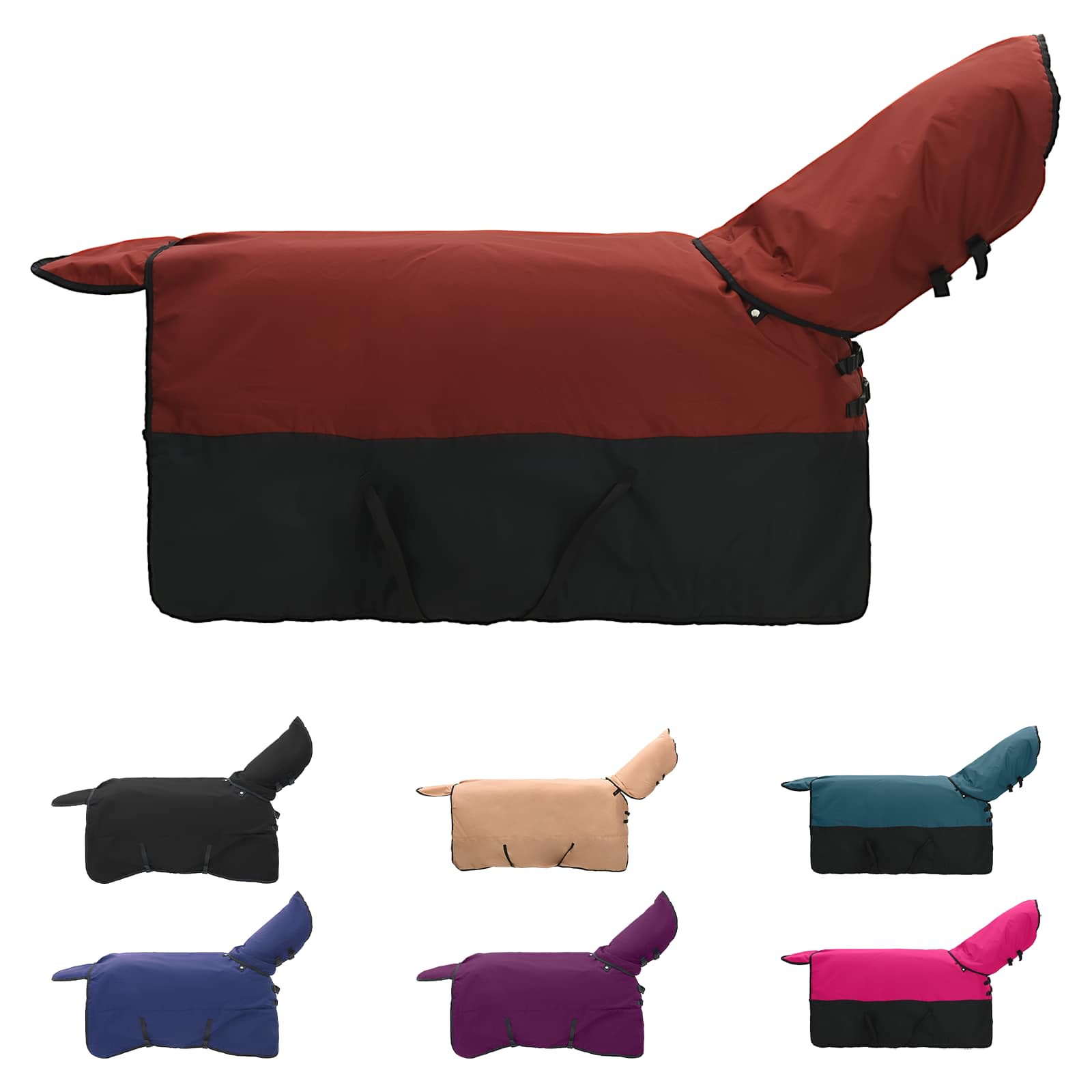 Vidaxl paardendeken donkergroen en zwart 155 cm polyester