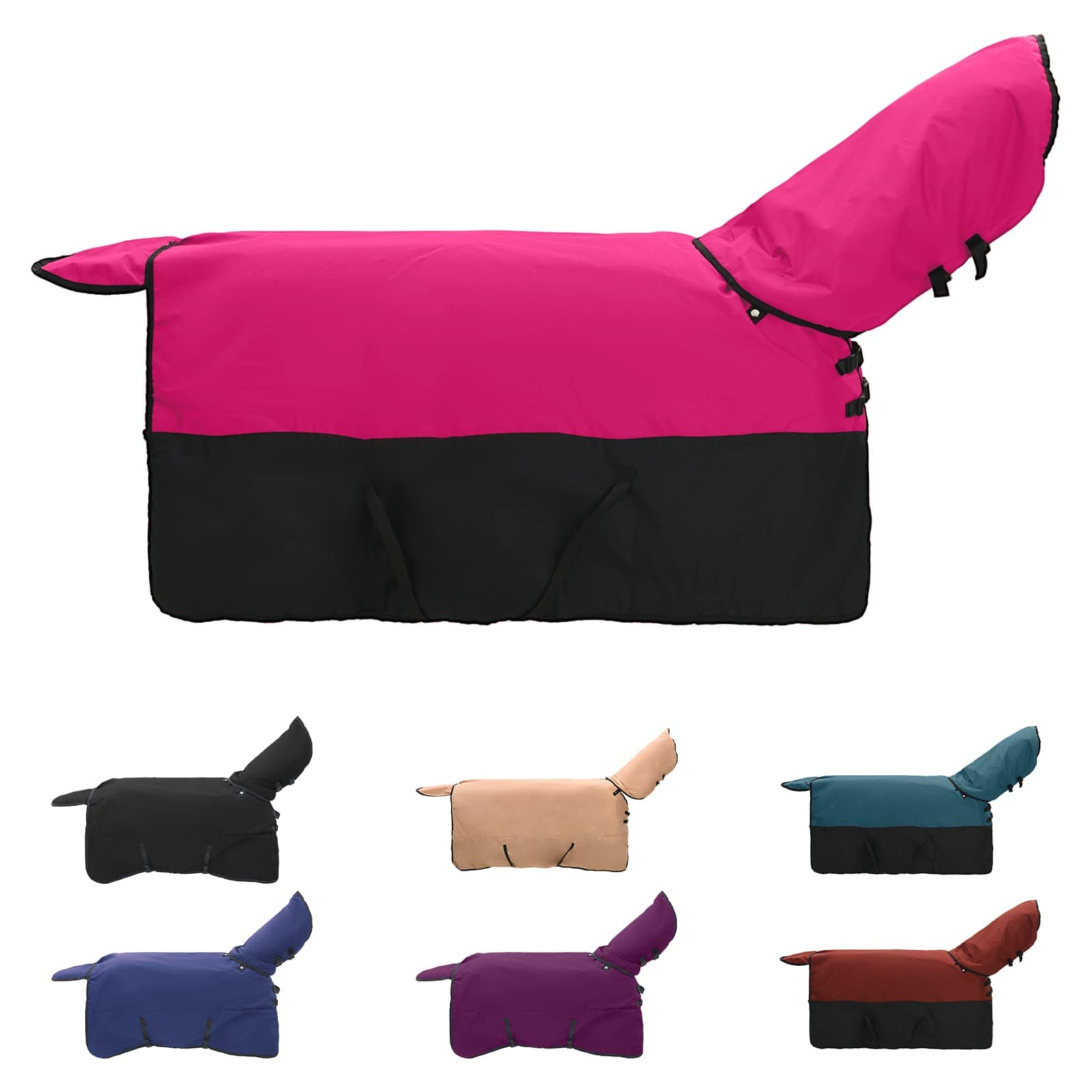 Vidaxl paardendeken roze en zwart 125 cm polyester