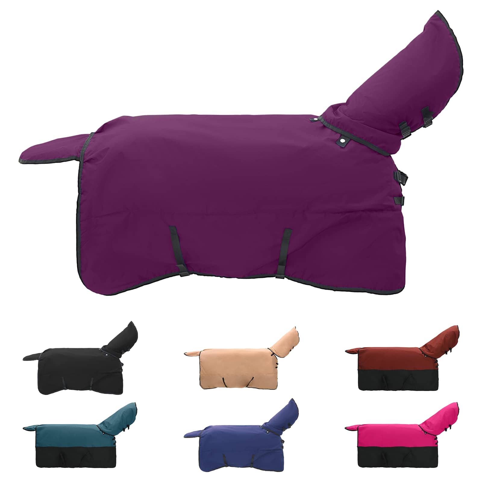 Vidaxl paardendeken donkergroen en zwart 85 cm polyester