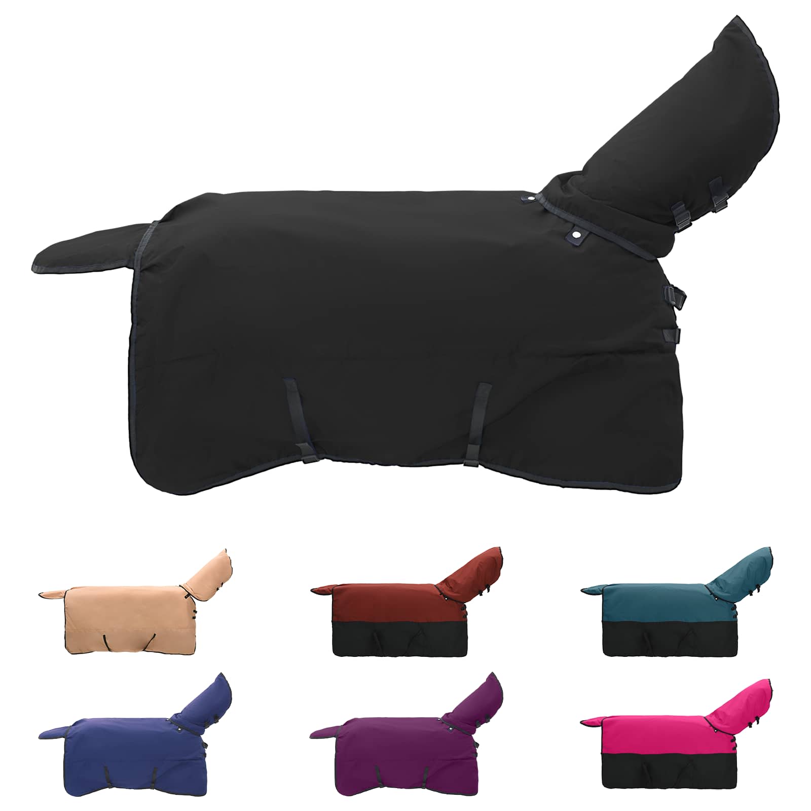 Vidaxl paardendeken donkergroen en zwart 115 cm polyester