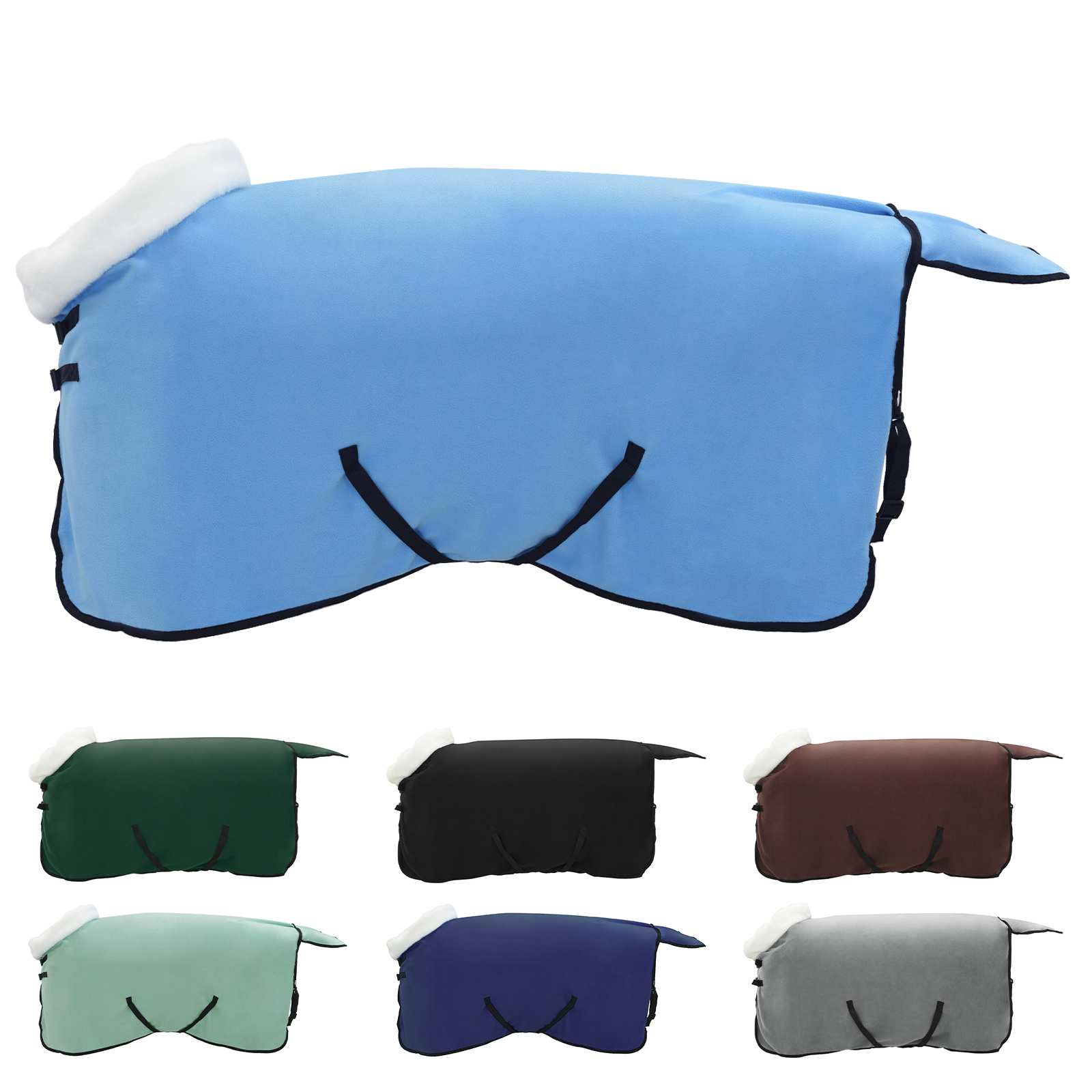 Vidaxl paardendeken volledige aqua 85 cm polar fleece