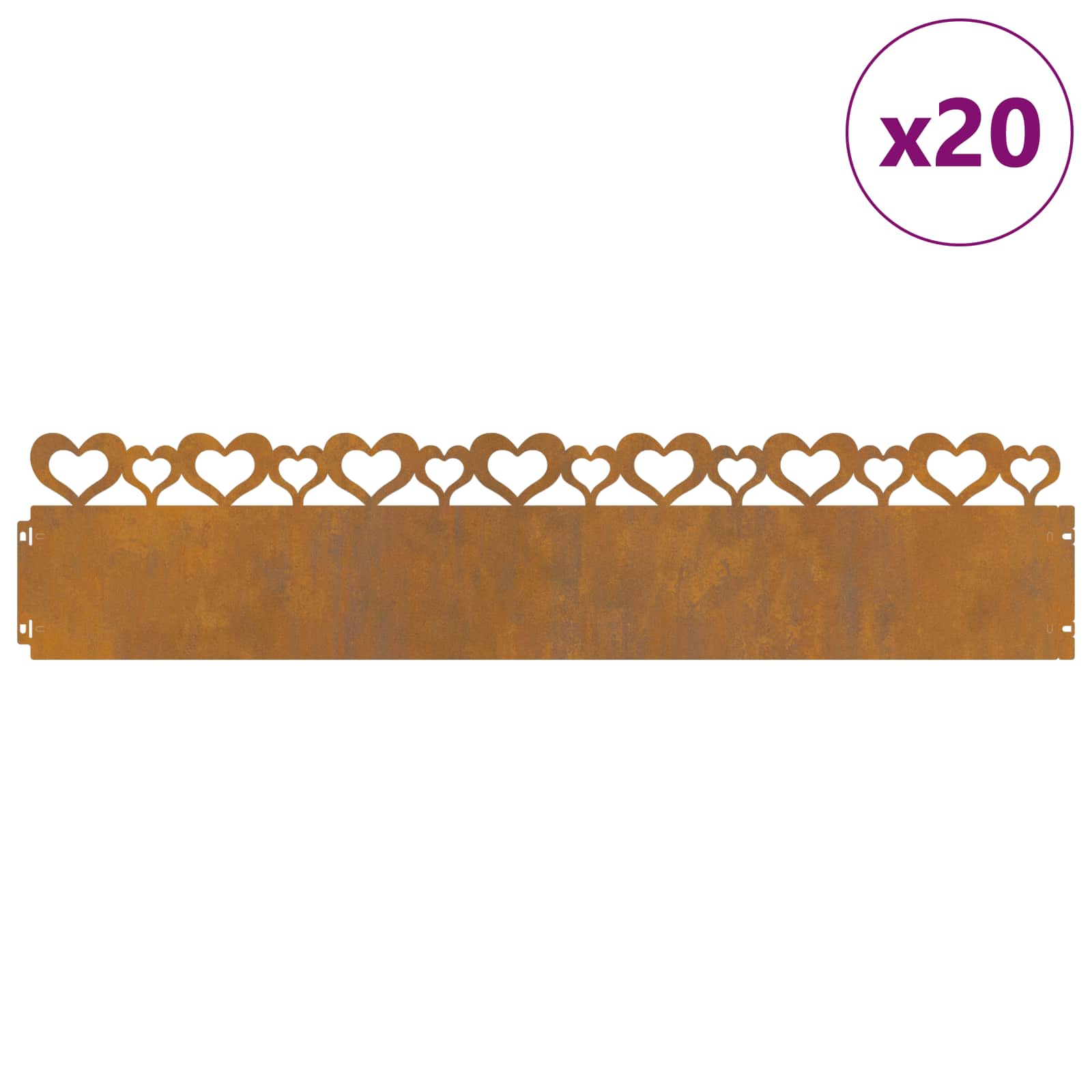Vidaxl gazonranden 20 st 103 x 0,05 x 22 cm weervast staal