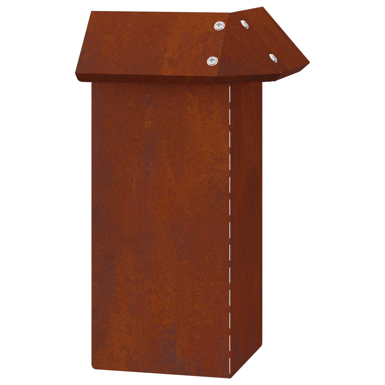 Vidaxl slakkenhekje 13,5 x 13,5 x 25 cm weervast staal roestkleurig