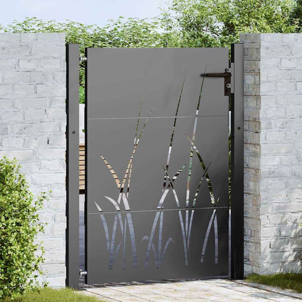 Vidaxl tuinpoort met slot zwart 110 x 155 cm poedergecoat staal