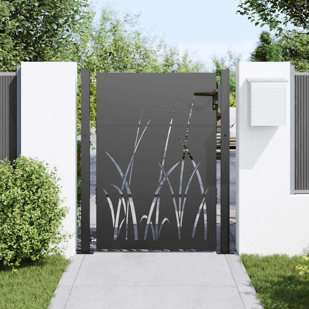 Vidaxl tuinpoort met slot zwart 110 x 155 cm poedergecoat staal