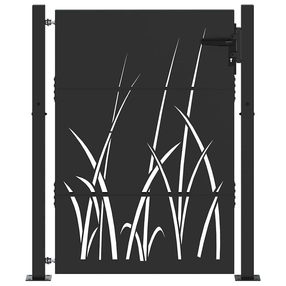 Vidaxl tuinpoort met slot zwart 110 x 155 cm poedergecoat staal